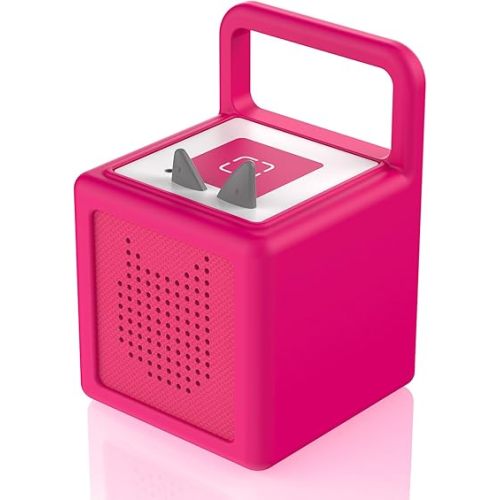 Silicone Case for Toniebox Audio Player, Shockproof Anti-Slip Protective Cover for Toniebox Audio Player, Durable Soft Silicone Sleeve with Easy to Carry Handle (Pink)