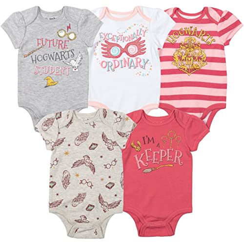 Harry Potter Hogwarts [SizeRangeDescription1] 5 Pack Short Sleeve Bodysuits [SizeDescription1]