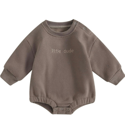 VISGOGO Newborn Infant Baby Boy Girls Oversized Romper Little Dude Sweater Onesie Coming Home Outfit Neutral Clothes