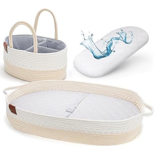 Baby Changing Basket for Baby Dresser, Moses Baskets for Newborn, Baby Moses Basket Changing Basket for Dresser, Changing Pad Basket Changing Table Basket, Diaper Caddy, Newborn Essentials Must Haves