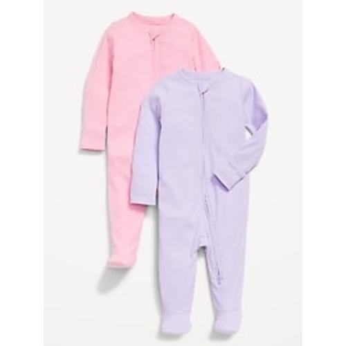 0-3 month Sleep & Play 2-Way-Zip Footed One-Piece 2-Pack for Baby | Old Navy