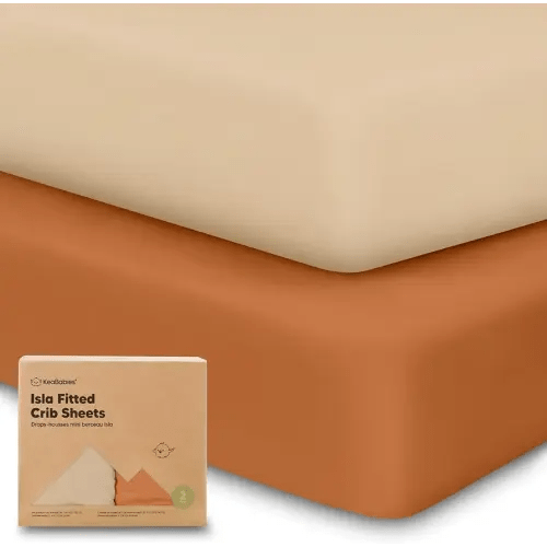 2-Pack Crib Sheets for Boys,Girls - Viscose Derived from Bamboo Fitted Crib Sheet, Organic Baby Crib Sheets, Crib Mattress Sheet,Toddler Bed Sheets,Baby Sheets for Crib Fitted Sheets(Rust)