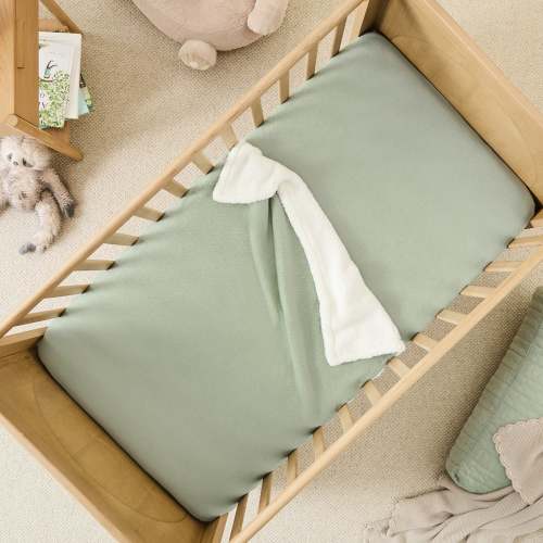Jersey Pointelle Green Baby Blanket