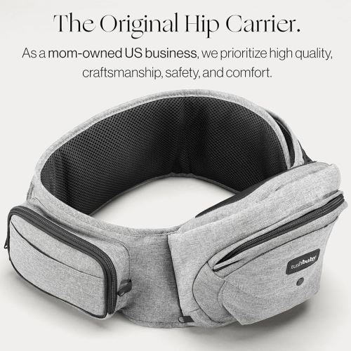 Tushbaby The Original Premium Quality Hip Seat Carrier – Safety-Certified Baby & Toddler Carrier with Secure Safety Buckles, No-Flimsy-Foam Design, Storage Pockets & Nursing Pillow. 0–3 yrs