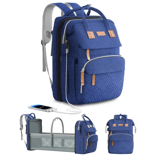 Diaper Bag Backpack, Large Diaper Bag, Multifunctional Diaper Bag, Baby Bag, Navy Blue