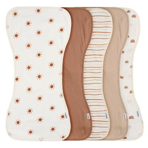 Gerber Baby Neutral Burp Cloths - Rust Tan - One Size Fits Most - 5-pack