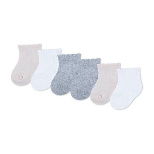 Huggies Baby Girls Multi-Pack 6 Pair Quarter Ankle Socks