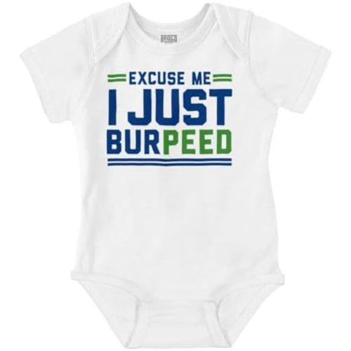 Brisco Brands Excuse Me I Just Burpeed Workout Baby Romper Boys or Girls