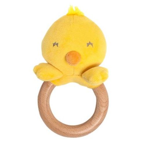 Pearhead Wooden Plush Teether - Easter Chick