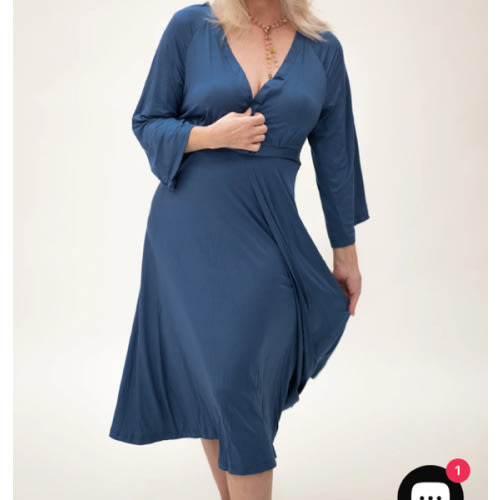 Amelia Labor & Postpartum Gown in Midnight Blue – Lila
