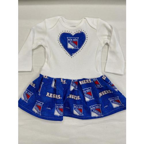 Custom made Inspired NY Rangers Infant Dress with or without matching Bloomers