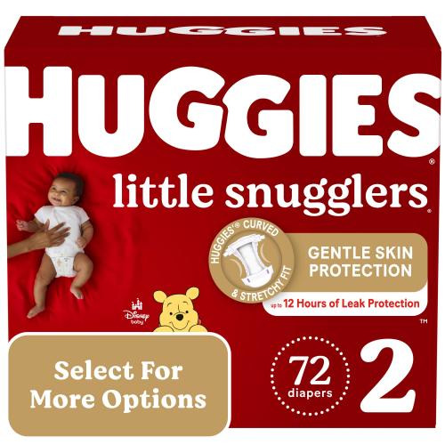 Huggies Little Snugglers Baby Diapers, Size 2 (12-18 lbs), 72 Ct
