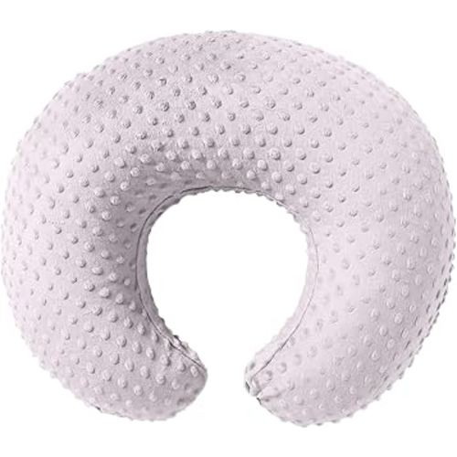 Nursing Pillow, Breastfeeding Pillows for Propping, Tummy Time, Sitting Support, Removable and Washable Pillow Cover(Minky-Purple)