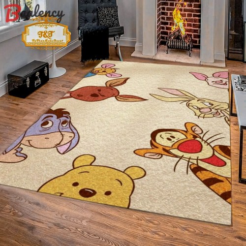 Rugs in living room and bedroom winnie the pooh with friends rug - winnie pooh cartoon rug - winnie the pooh carpet- christmas gift- kids room rug- baby gift- nursery rug Rectangle Rug