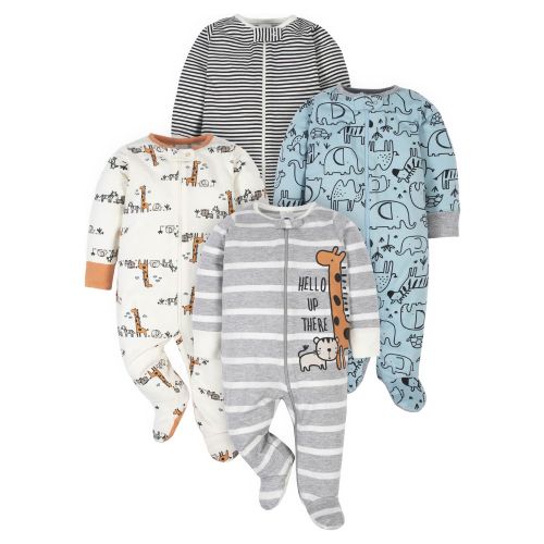 Gerber Baby Boy Sleep 'n Play Footed Pajamas, 4-Pack