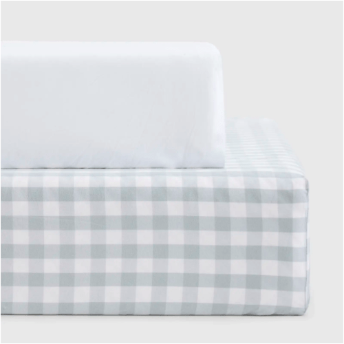 Organic Percale Gingham Crib Sheet 2-Pack