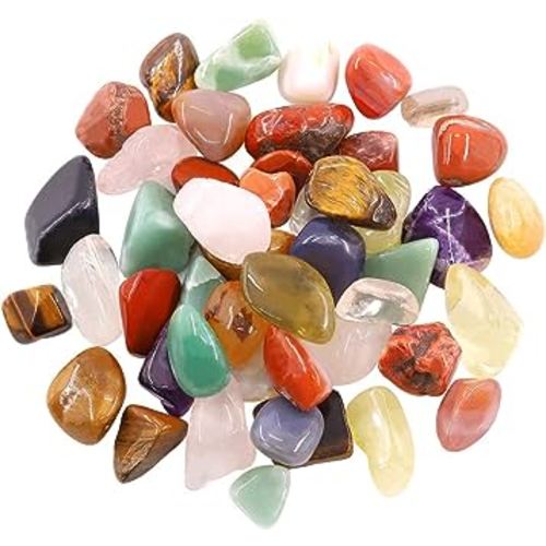 Hilitchi 1lb Bulk Large Natural Tumbled Polished Brazilian Stones Gemstone Healing Crystals Quartz for Wicca, Reiki, and Energy Crystal Healing (Big Assorted Stones About 1lb/450g/16oz/Bag)