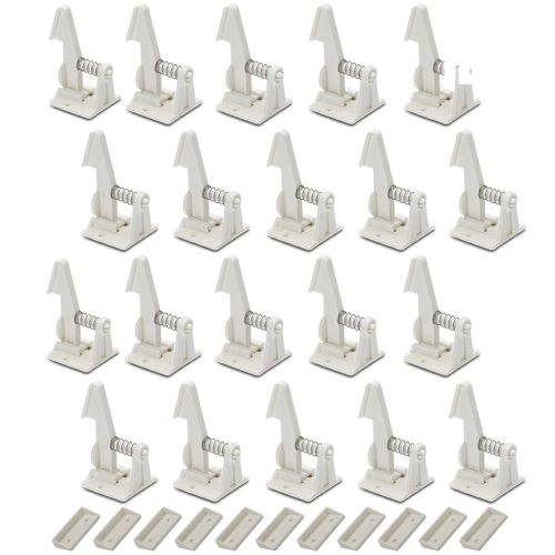 20 Pack Cabinet Locks Child Safety Latches - Vmaisi Baby Proofing Cabinets Drawers Lock - Upgraded Stronger Adhesive Easy Installation - No Drilling
