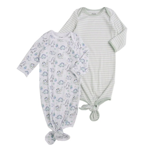 Little Me 2-Pack Dino Friends Knot Gowns (Baby Boy) at Von Maur
