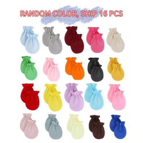 TELOLY 16 Pcs Baby Mittens,Machine Washable and Breathable Newborn Mittens,Prevents Self-Inflicted Scratches Baby Mittens for 0-6 Months,Style1