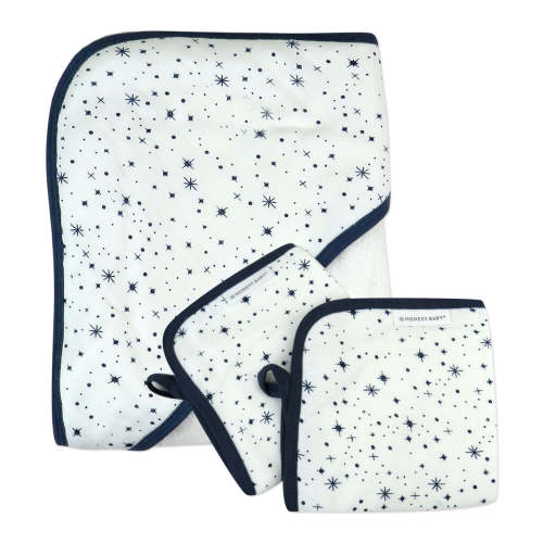 3-Piece Organic Cotton Hooded Towel Set, Tossed Skulls | Honest Baby Clothing