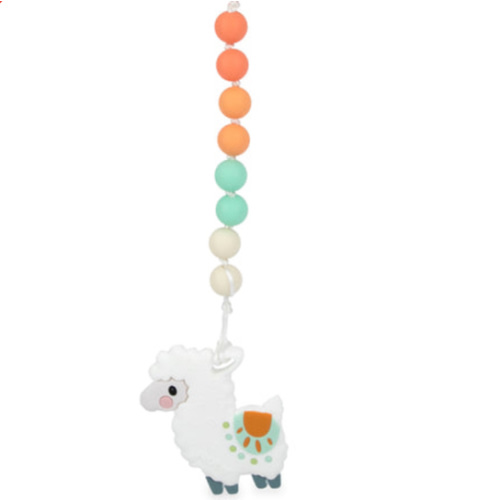 Silicone Teether with Pacifier Clip | Llama