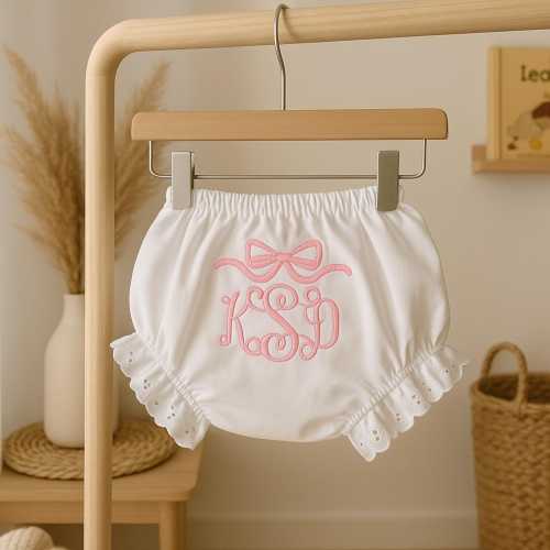 Monogrammed Baby Bloomer, Diaper Cover, Personalized Baby Bloomer, Embroidered Bloomer, Bloomer, Monogrammed Bloomer, Monogram Baby Gift