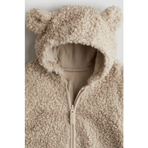 Beige Hooded fluffy pramsuit | H&M CA