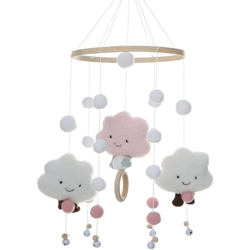 Baby Mobile for Newborns - Wind Chime Hanging Bed Decoration for Children's Room - Cloud Ceiling Mobile for Cot and Nursery