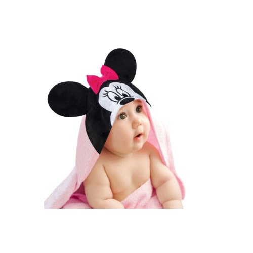 Disney Baby Minnie Mouse Cotton Hooded Baby Bath Towel