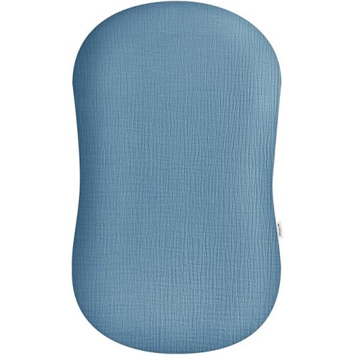 Muslin Baby Lounger Cover, Newborn Lounger Cover, Soft Cotton Breathable Lounger Pillow for Boys Girls Infant, Cover Only (Blue)
