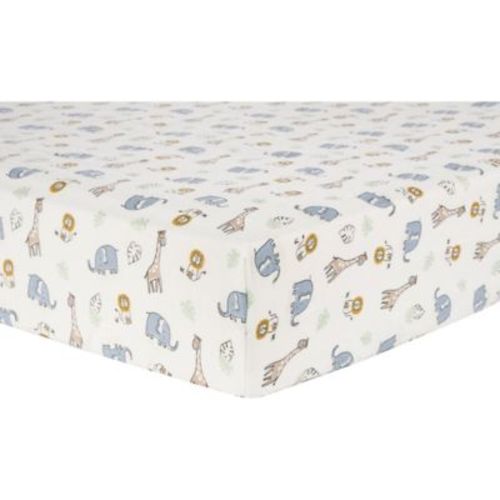 Tanzania Deluxe Flannel Fitted Crib Sheet - GREEN/BLUE - CRIB SHEET