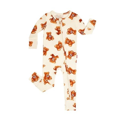 EASWEET Bamboo Viscose Zipper Pajamas Baby Convertible Footie Pajama for Boys Girls, Snug Fit Baby Sleeper