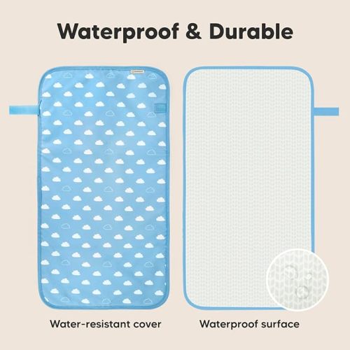 Portable Diaper Changing Pad - Waterproof Foldable Baby Changing Mat - Travel Diaper Change Mat - Lightweight Changing Pads for Baby - Baby Changer - Machine Washable (Cloud)