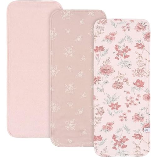 Just Born 3-Pack Baby Burp Cloths – Soft & Absorbent Cotton, Gentle on Baby’s Skin, Perfect for Feeding & Spit-Up Protection, Pink
