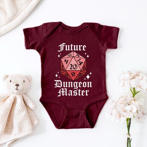 Future Dungeon Master Baby Onesie: Funny RPG Newborn Outfit
