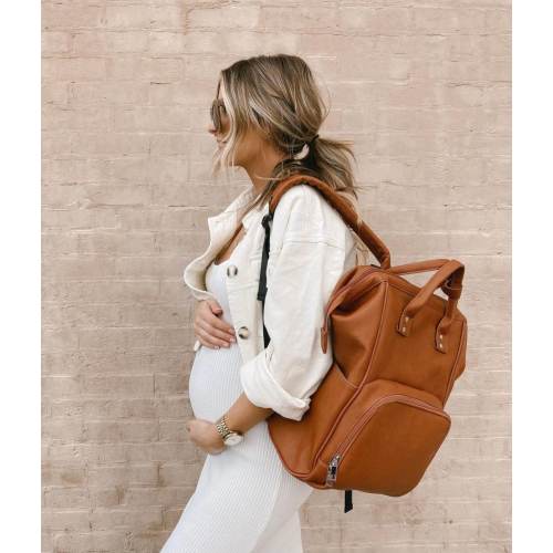 La Madison II - Elegant Vegan Leather Diaper Bag Backpack
