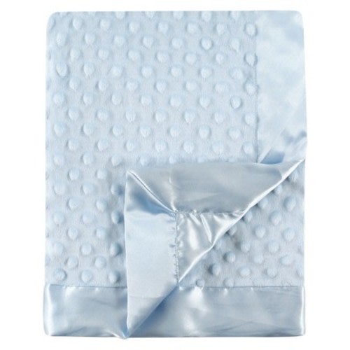 Hudson Baby Infant Boys Plush Mink Blanket, Powder Blue, One Size