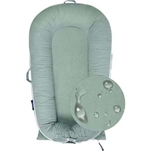 Waterproof Corduroy Lounger Cover for Dockatot Deluxe+ Docks | MEXXI Breathable Cotton Baby Lounger Extra Cover | Hypoallergenic Baby Nest Replacement Cover (Cover Only) (Sage Green)