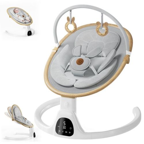 BabyBond Baby Swings for Infants Bluetooth Infant Swing with 5 Speeds & Positions,12 Preset Lullabies and Remote Control, White