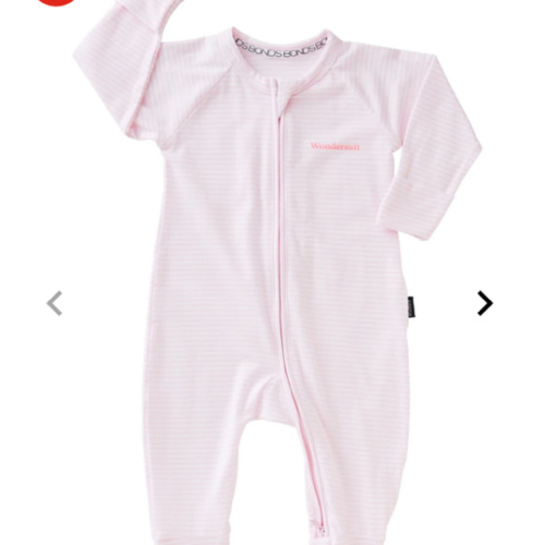 BONDS Zip Wondersuit | BZDYM | Ballet Pink / White