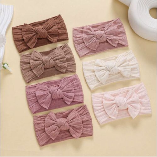 7pcs/Set Infant Baby Cable Knit Headbands, Soft Nylon Stretchy Hair Bands Accessories, Suitable For All Seasons