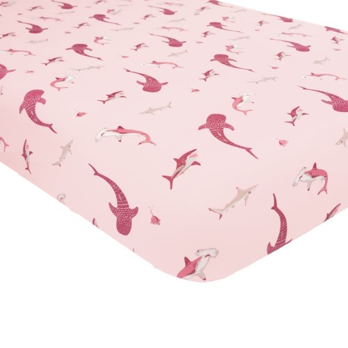Crib Sheet in Blush Shark