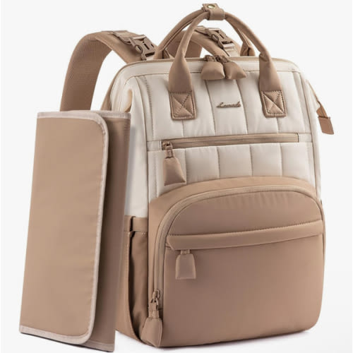 LOVEVOOK Puffer Diaper Backpack, Lightweight Baby Bag with Changing Pad, Diaper Bag for Mom Dad with Stroller Buckles