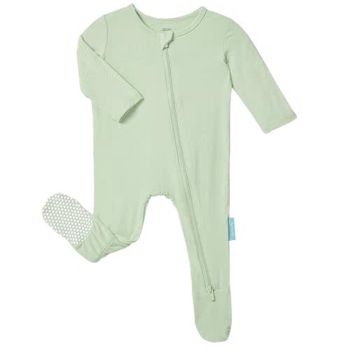 PurComfy Baby Zipper Footie Pajamas, Supersoft Bamboo Rayon Baby Footed Pjs Boy Girl 0-3-6-9-18-24 Month Coverall Sleepers