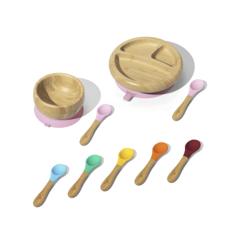 Avanchy Rainbow Baby Gift Set: Top Registry with Bowl, Plate & Spoons