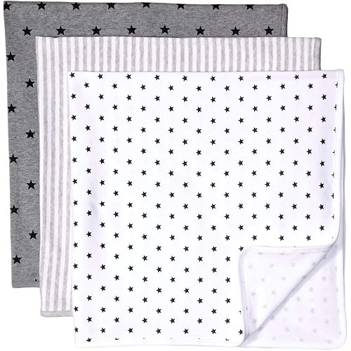 Amazon Essentials Unisex Kids' Swaddle Blankets, Pack of 3