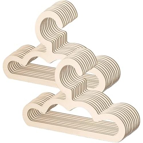 20Pcs Wooden Baby Hangers Anti-Slip Clothes Hanger