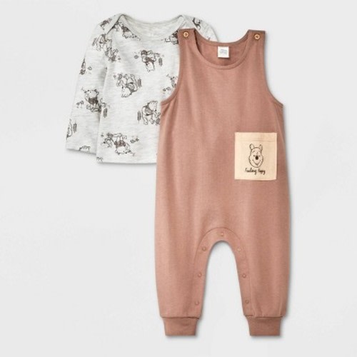 Baby Disney Winnie the Pooh Top and Bottom Set - Light Gray, Size: 0-3M