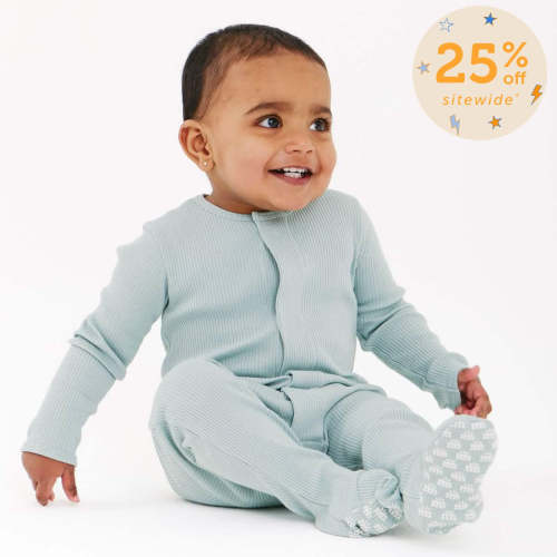 mist ribbed cotton magnetic parent favorite footie – Magnetic Me